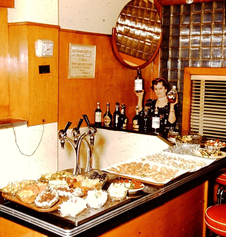 The bar at 882 — a spread prepared for guests